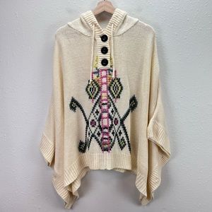 Forever 21 oversized chunky sweater hoodie poncho bohemian boho warm cozy